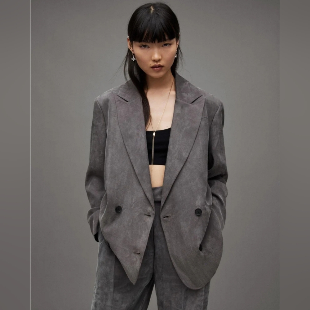 NWT Allsaints Elle Double Breasted Lightweight Blazer